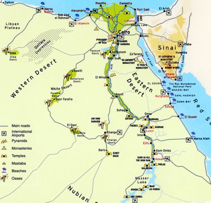 Map of Egypt Stylish Holidays Egypt